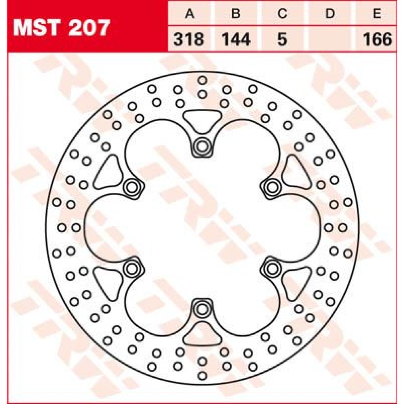 ΔΙΣΚΟΠΛΑΚΑ MST207 NTV650/400 ΕΜΠ 318-144 6ΤΡ TRW LUCAS