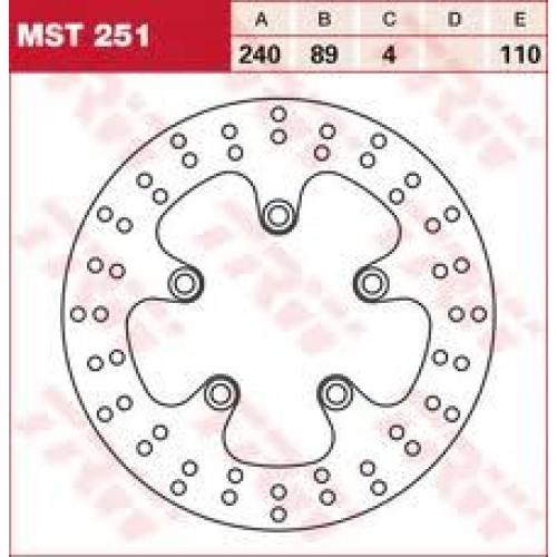 ΔΙΣΚΟΠΛΑΚΑ MST251 GSXR750 SV650 ΟΠ 240-89 5ΤΡ TRW LUCAS