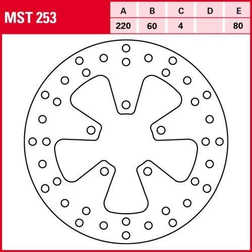 ΔΙΣΚΟΠΛΑΚΑ MST253 LEONARDO150 250 220-60 5ΤΡ TRW LUCAS