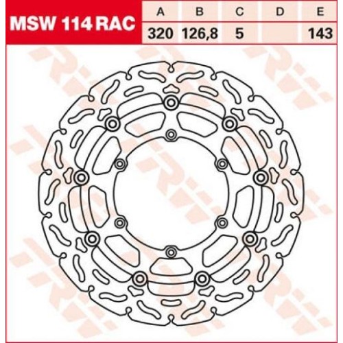 ΔΙΣΚΟΠΛΑΚΑ MSW114RAC ΜΑΡΓ KTM ΕΜΠ 320-126.8 6ΤΡ TRW LUCAS