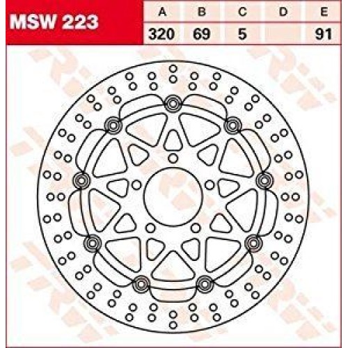 ΔΙΣΚΟΠΛΑΚΑ MSW223 GSXR750 1000 02 320-69 5ΤΡ TRW LUCAS