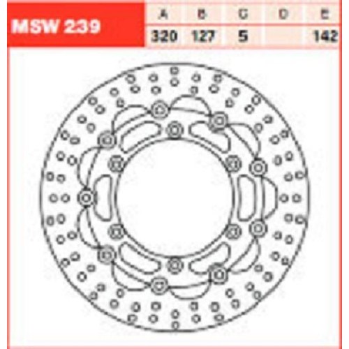 ΔΙΣΚΟΠΛΑΚΑ MSW239 DUKE620 640 LCH 320-127 6ΤΡ TRW LUCAS