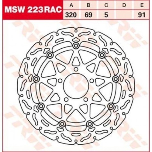 ΔΙΣΚΟΠΛΑΚΑ MSW223RAC GSXR1300 HAYBUS ΕΜΠ 320-69 5ΤΡ