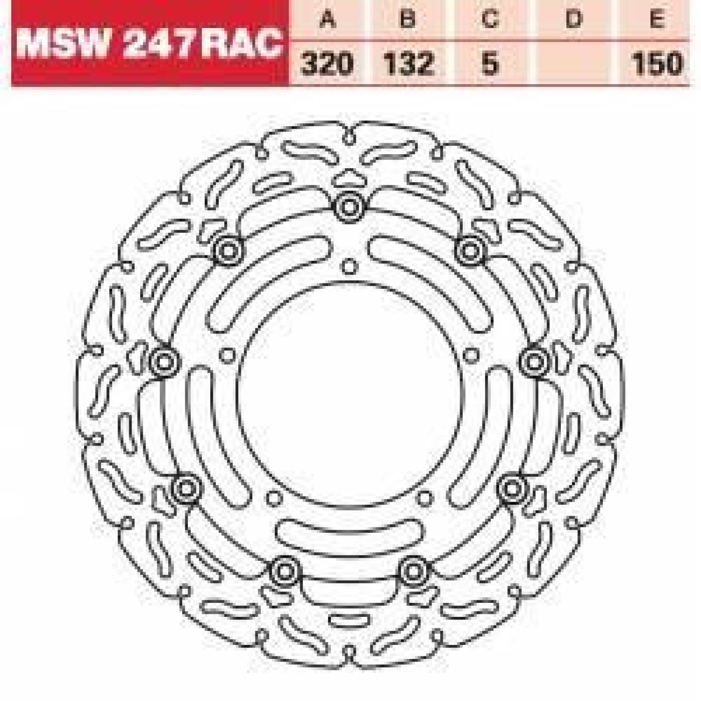 ΔΙΣΚΟΠΛΑΚΑ MSW247RAC 320-132 5ΤΡ TRW LUCAS