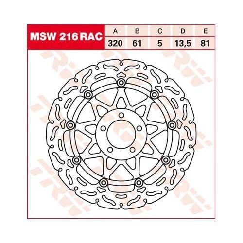 ΔΙΣΚΟΠΛΑΚΑ MSW216RAC TRW LUCAS
