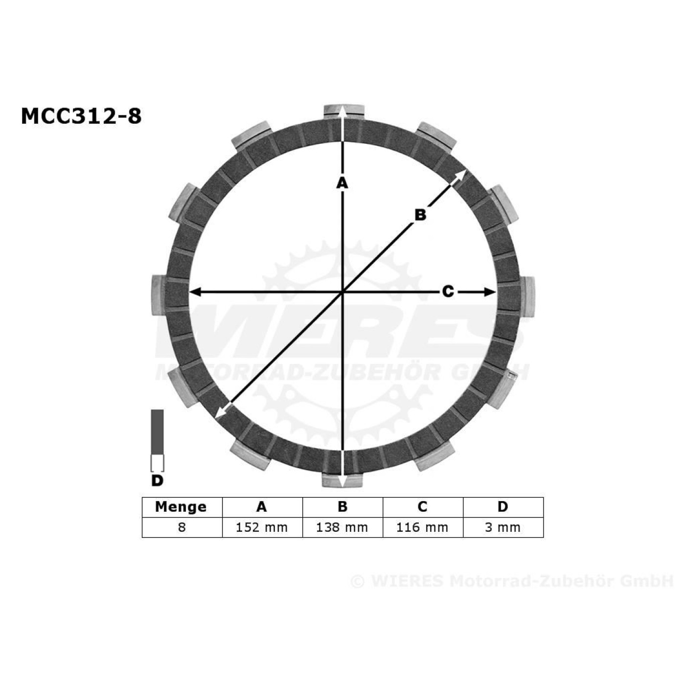 ΔΙΣΚΟΙ ΑΜΠΡΑΓ MCC312-8 GSX 600 ΣΕΤ TRW LUCAS