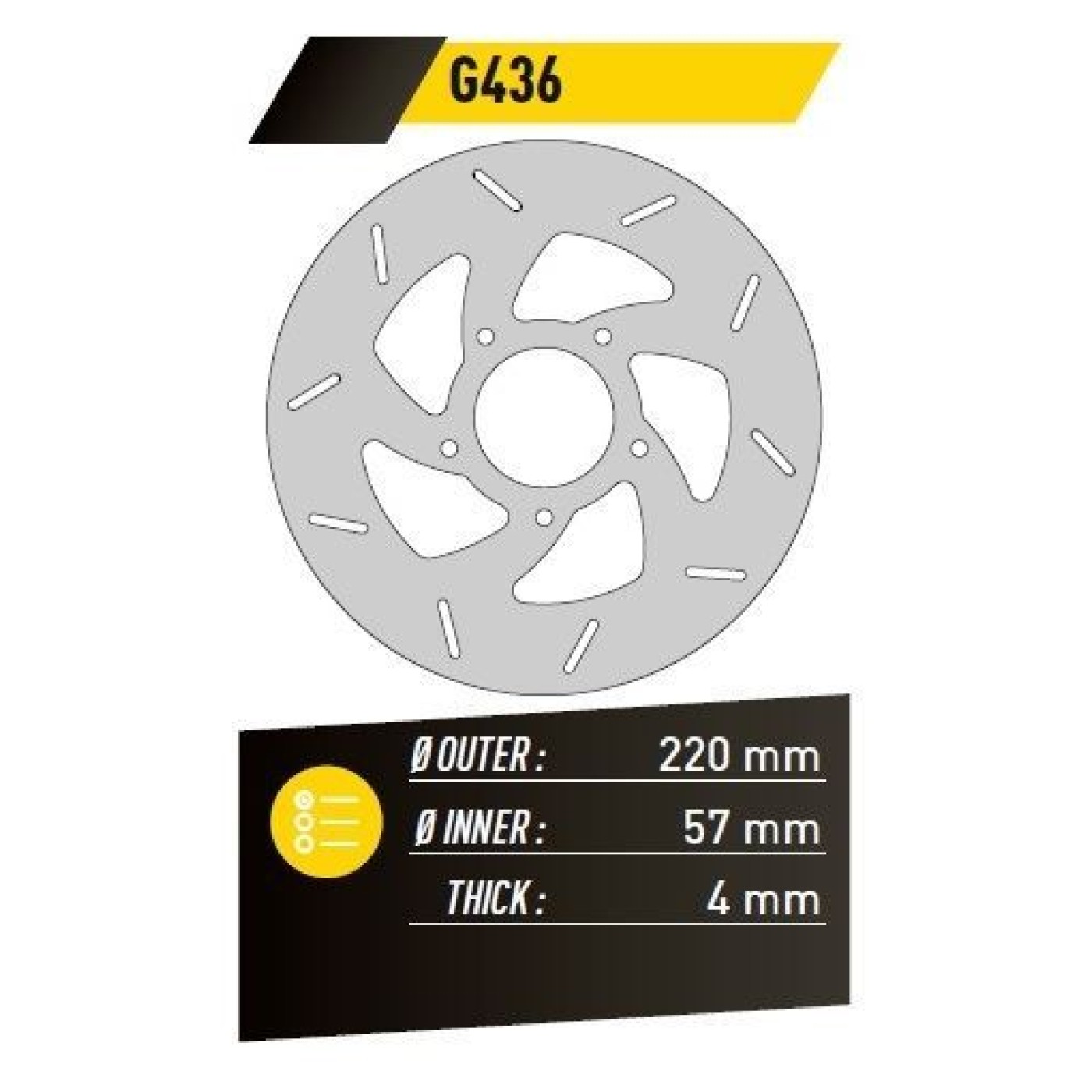 ΔΙΣΚΟΠΛΑΚΑ FE.G436 RUNNER 50 125 180 NRG 50 ΕΜΠ. 220-57 4 5ΤFE