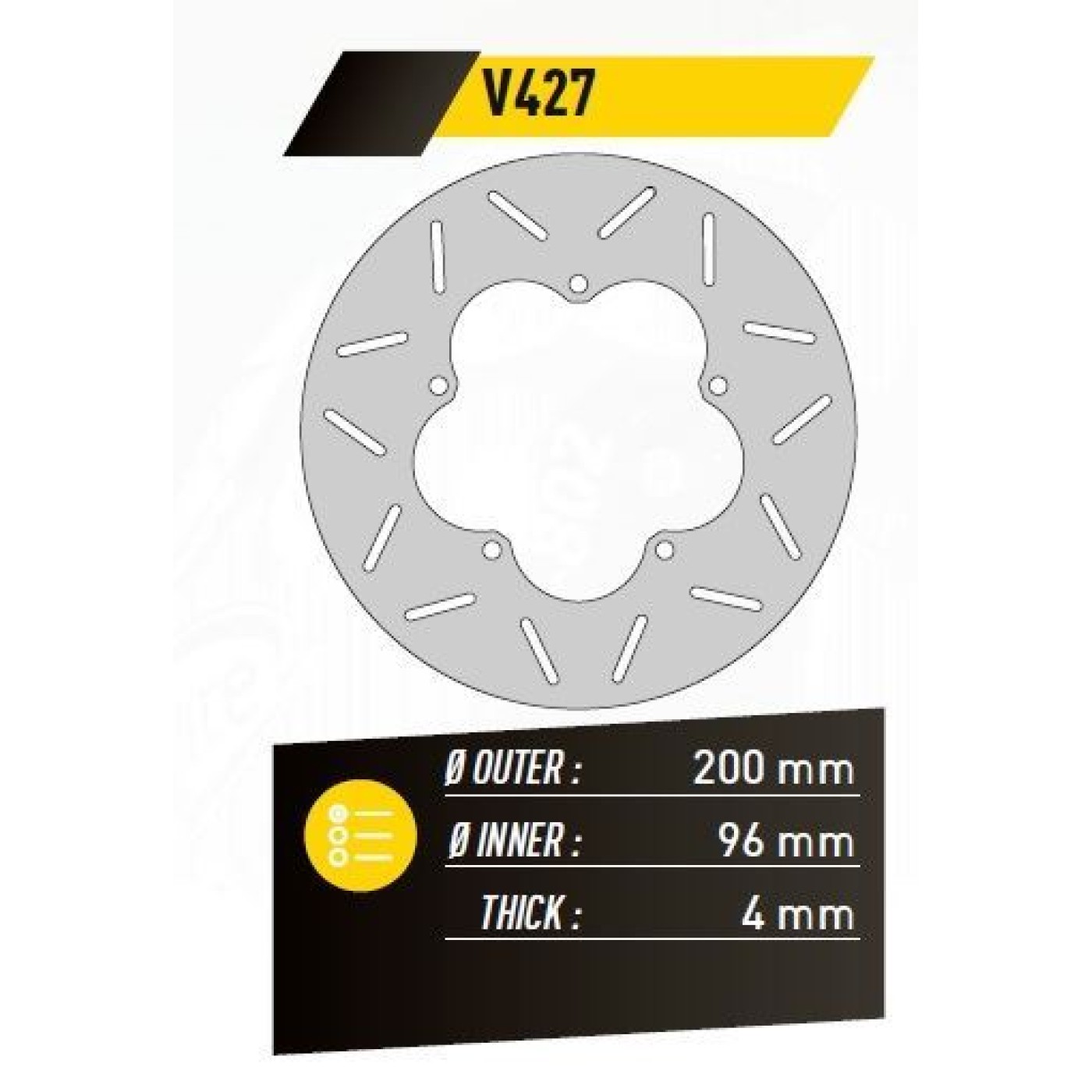 ΔΙΣΚΟΠΛΑΚΑ FE.V427 FLY 125-150 ZIP 125 ET4 ΕΜΠ. 200-96 4 5Τ FE