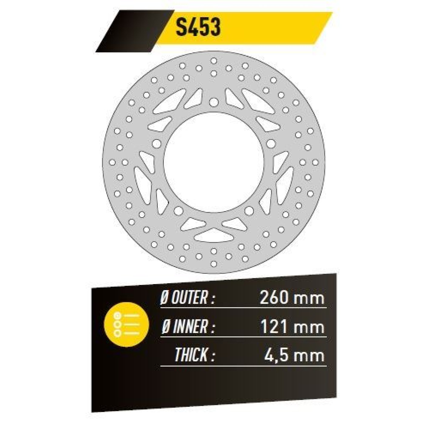 ΔΙΣΚΟΠΛΑΚΑ FE.S453 BURGMAN 250-400-650 ΕΜΠ. 260-121 4.5 5Τ FE