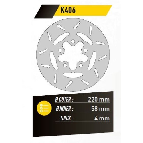 ΔΙΣΚΟΠΛΑΚΑ FE.K406 DINK125 GRAND250 DOWN 300 ΕΜΠ. 220-58 4 5Τ FE