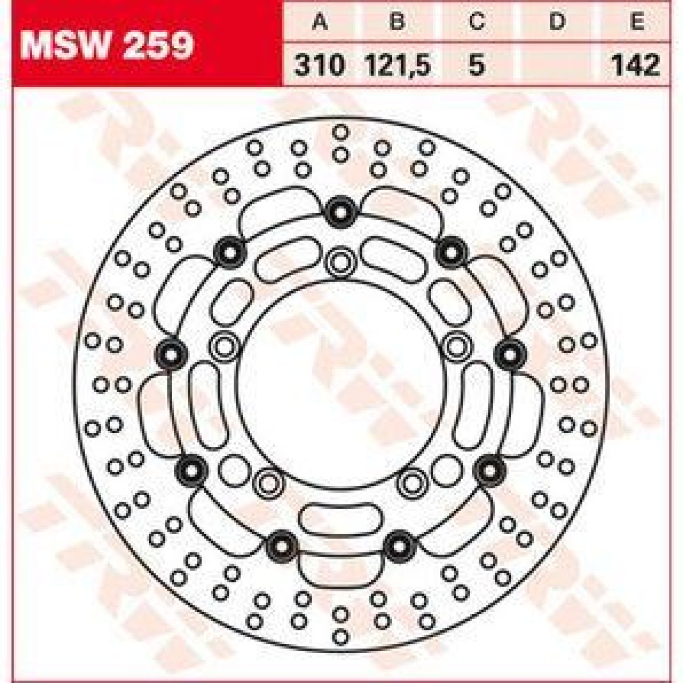 ΔΙΣΚΟΠΛΑΚΑ MSW259 310-121.5 5ΤΡ TRW LUCAS