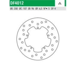 ΔΙΣΚΟΠΛΑΚΑ DF4012A RUNNER125 180 200 FLY50 125 150 ZIP50 100 ΕΜΠ ΟΠΙΣΘ 200-107-96 5ΤΡ NEWFREN