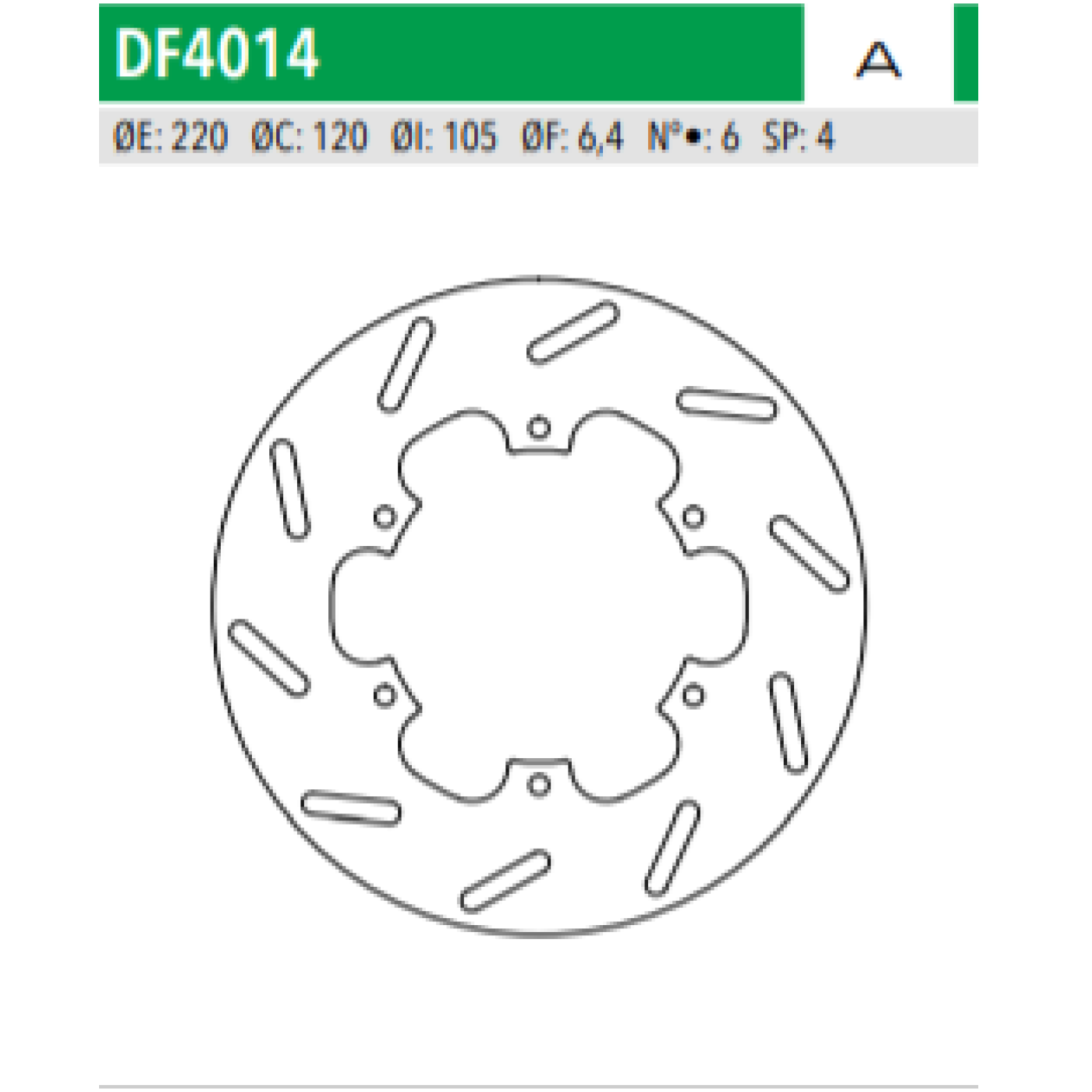 ΔΙΣΚΟΠΛΑΚΑ DF4014A RUNNER50 LIBERTY125 150 ΕΜΠ ΟΠΙΣΘ 220-120-105 6ΤΡ NEWFREN