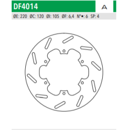 ΔΙΣΚΟΠΛΑΚΑ DF4014A RUNNER50 LIBERTY125 150 ΕΜΠ ΟΠΙΣΘ 220-120-105 6ΤΡ NEWFREN