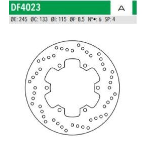 ΔΙΣΚΟΠΛΑΚΑ DF4023A MONSTER400 600 620 ΟΠΙΣΘ 245-133-115 6ΤΡ(8.5) NEWFREN