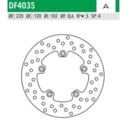 ΔΙΣΚΟΠΛΑΚΑ DF4035A SCARABEO 125 200 250 ΟΠΙΣΘ 220-120-102 5ΤΡ NEWFREN