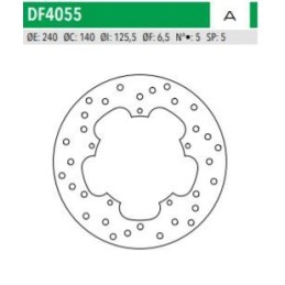 ΔΙΣΚΟΠΛΑΚΑ DF4055A BEVERLY500 MP3 ΟΠΙΣΘ 240-140-125.5 5ΤΡ NEWFREN