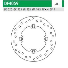 ΔΙΣΚΟΠΛΑΚΑ DF4059A SH125 150 DYLAN125 ΟΠΙΣΘ 220-125-105 4ΤΡ NEWFREN