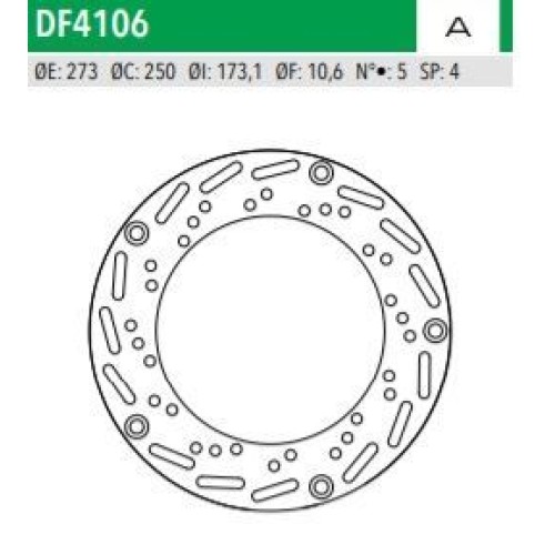 ΔΙΣΚΟΠΛΑΚΑ DF4106A VS125 150 JOYRIDE125 150 200 ΕΜΠ 273-250-173 5ΤΡ NEWFREN