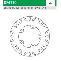 ΔΙΣΚΟΠΛΑΚΑ DF4110A GTS250 JOYMAX250 300 ΕΜΠ 240-125-98 5ΤΡ NEWFREN