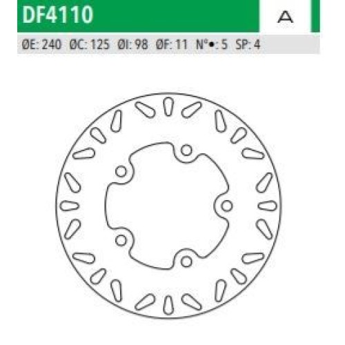 ΔΙΣΚΟΠΛΑΚΑ DF4110A GTS250 JOYMAX250 300 ΕΜΠ 240-125-98 5ΤΡ NEWFREN