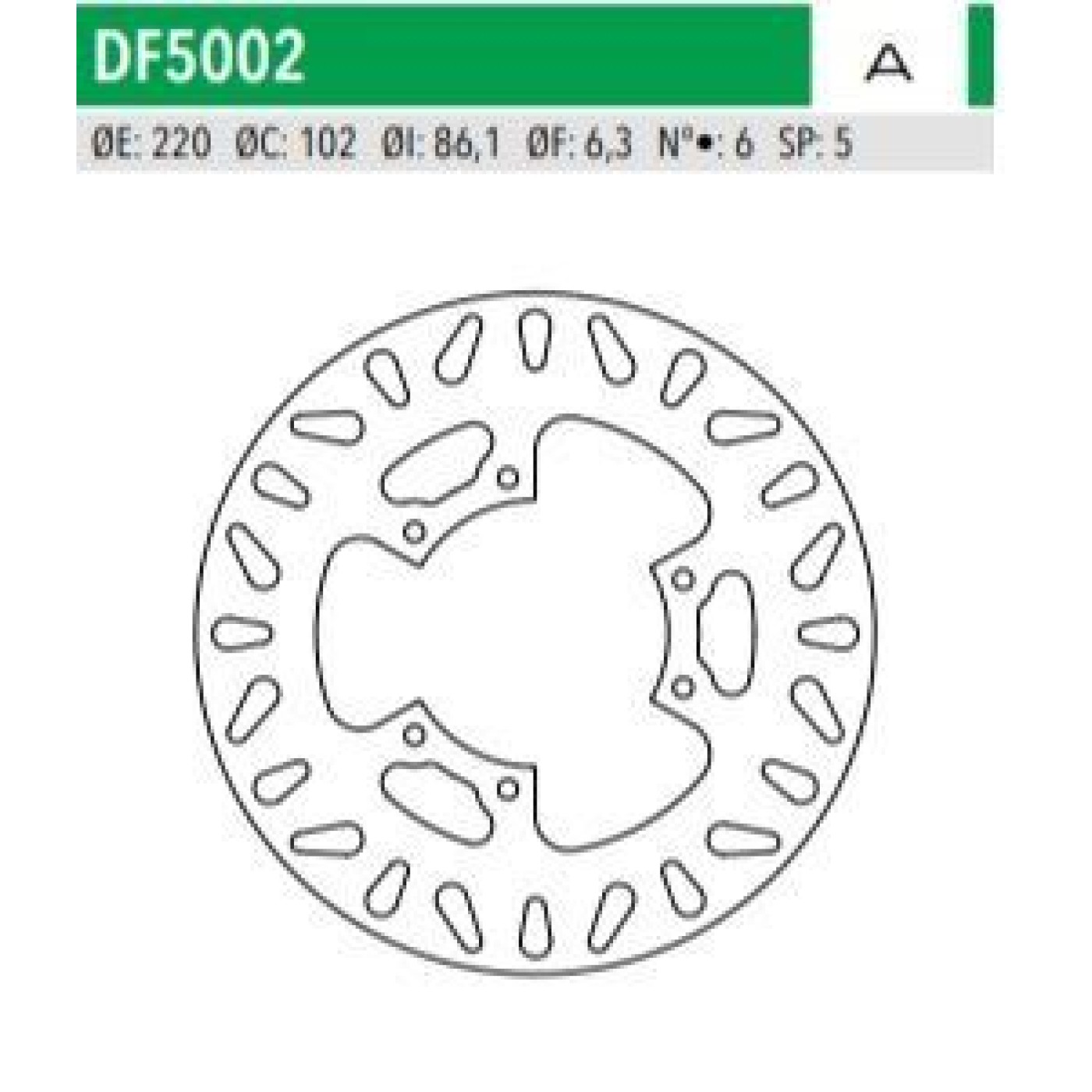 ΔΙΣΚΟΠΛΑΚΑ DF5002A XT600 ΟΠΙΣΘ 220-102-86 6ΤΡ NEWFREN
