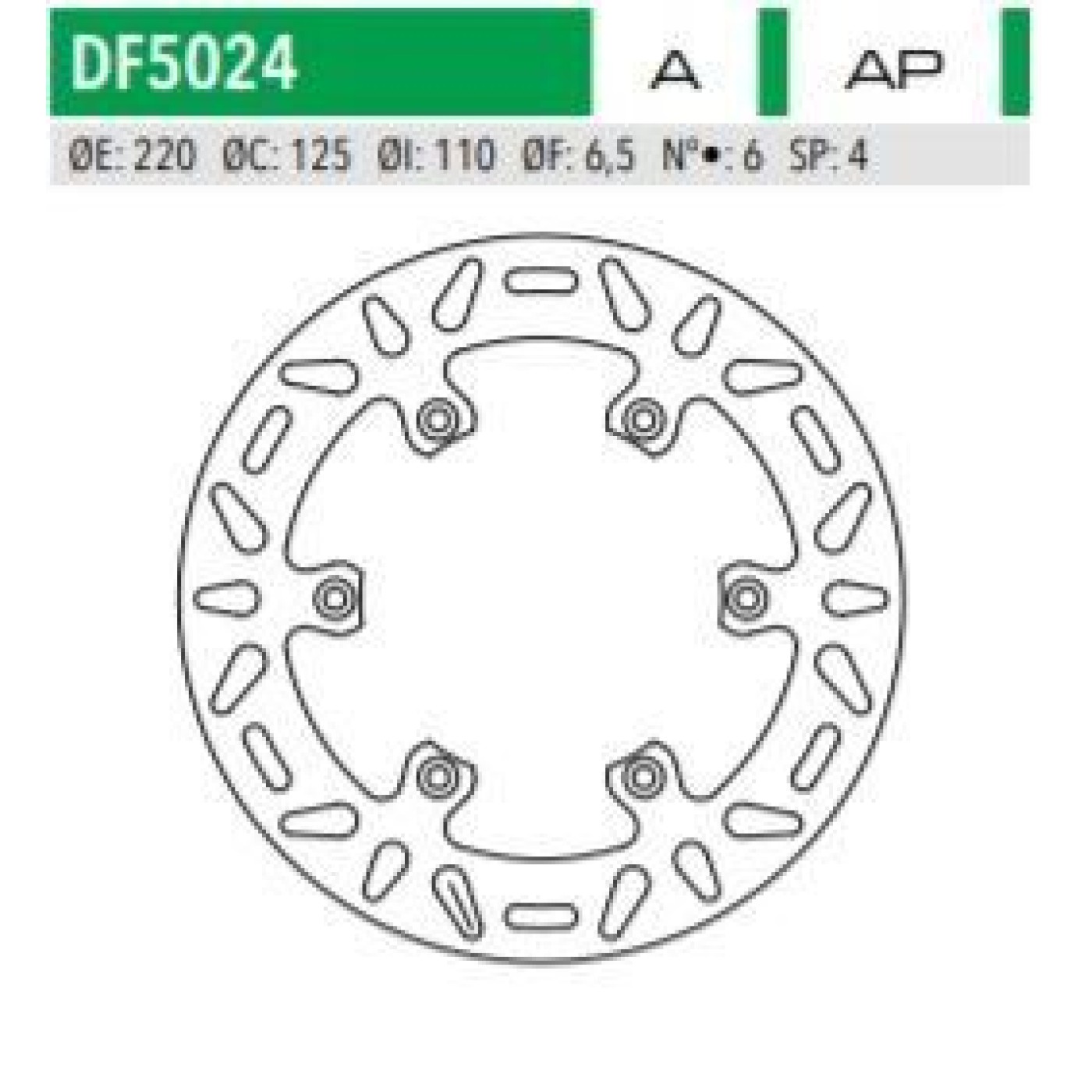 ΔΙΣΚΟΠΛΑΚΑ DF5024A KTM EXC125 250 300 ΟΠΙΣΘ 220-125-110 6ΤΡ NEWFREN