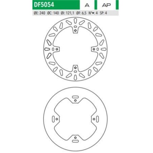 ΔΙΣΚΟΠΛΑΚΑ DF5054A CR125 250 CRF 450 ΟΠΙΣΘ 240-140-121 4ΤΡ NEWFREN