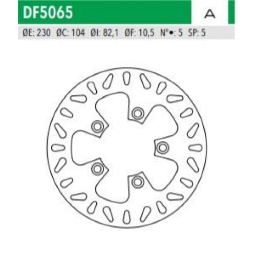 ΔΙΣΚΟΠΛΑΚΑ DF5065A ZX7R ZXR750 ZX900 ΟΠΙΣΘ 230-104-82 5ΤΡ NEWFREN