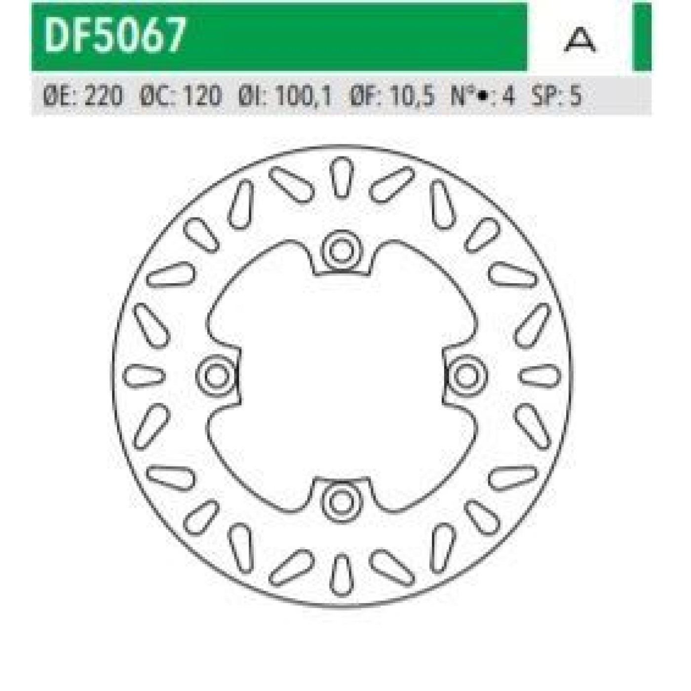 ΔΙΣΚΟΠΛΑΚΑ DF5067A Z750 1000 ZXR6 636 NINJA ΟΠΙΣΘ 220-120-100 4ΤΡ NEWFREN