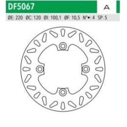 ΔΙΣΚΟΠΛΑΚΑ DF5067A Z750 1000 ZXR6 636 NINJA ΟΠΙΣΘ 220-120-100 4ΤΡ NEWFREN