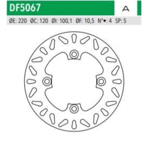 ΔΙΣΚΟΠΛΑΚΑ DF5067A Z750 1000 ZXR6 636 NINJA ΟΠΙΣΘ 220-120-100 4ΤΡ NEWFREN