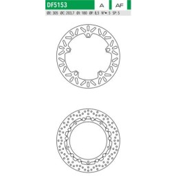 ΔΙΣΚΟΠΛΑΚΑ DF5153A R850 1100 1200 GS ADVENTRURE ΕΜΠ 305-203-180 5ΤΡ NEWFREN