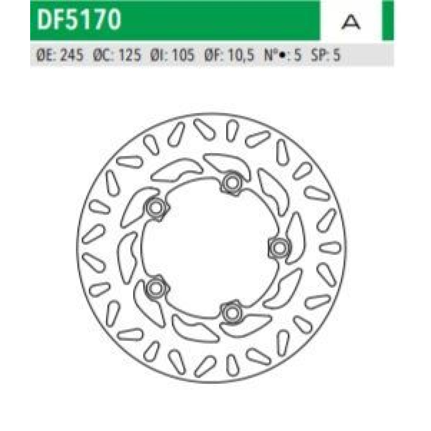 ΔΙΣΚΟΠΛΑΚΑ DF5170A GZ6 FAZER 600 YZF R6 MT03 ΟΠΙΣΘ 245-125-105 5ΤΡ NEWFREN