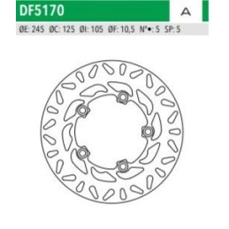 ΔΙΣΚΟΠΛΑΚΑ DF5170A GZ6 FAZER 600 YZF R6 MT03 ΟΠΙΣΘ 245-125-105 5ΤΡ NEWFREN