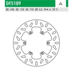 ΔΙΣΚΟΠΛΑΚΑ DF5189A F650 GS PEGASO650 ΟΠΙΣΘ 240-124-110 6ΤΡ NEWFREN