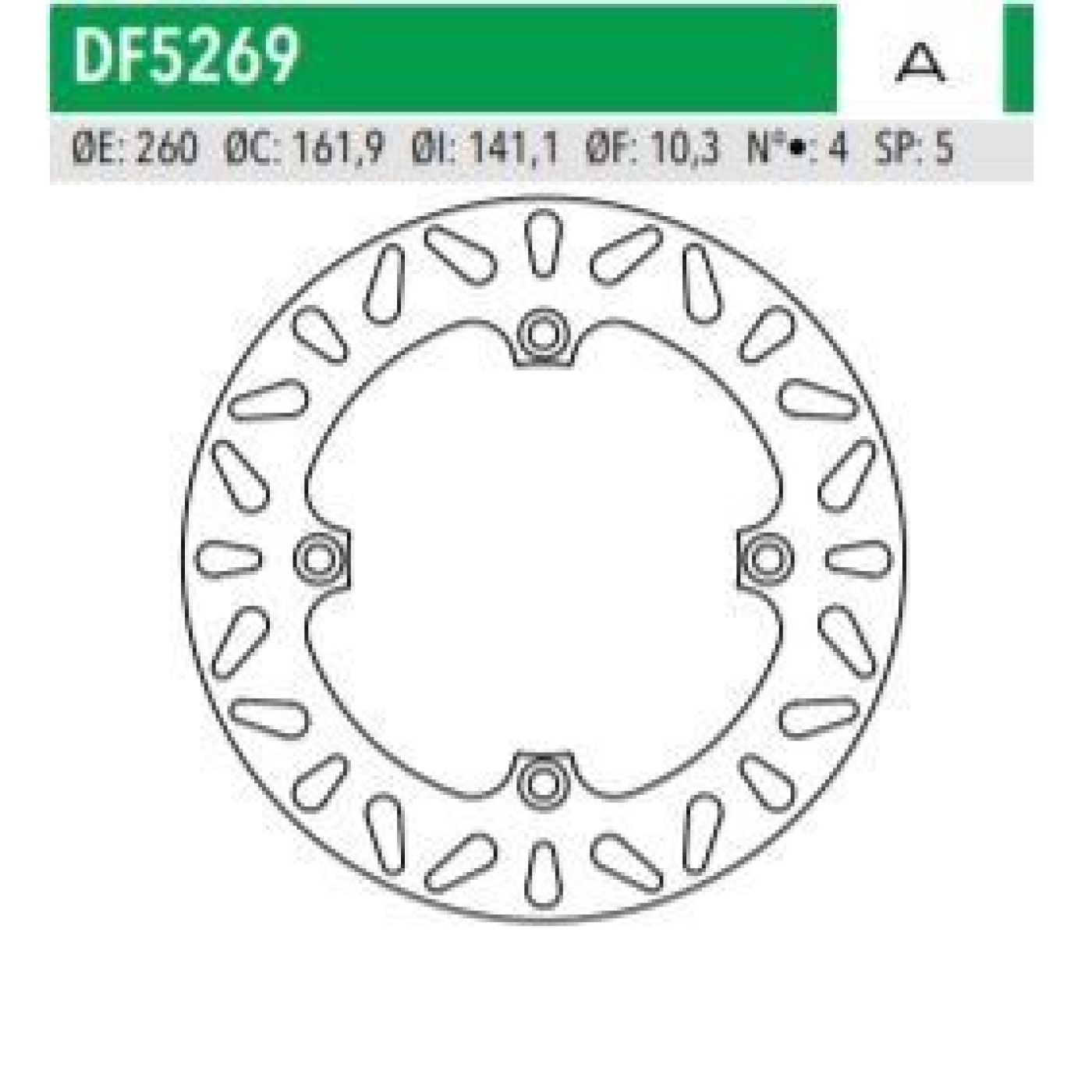 ΔΙΣΚΟΠΛΑΚΑ DF5269A DL650 1000 VSTROM ΟΠΙΣΘ 260-141-162 4ΤΡ NEWFREN