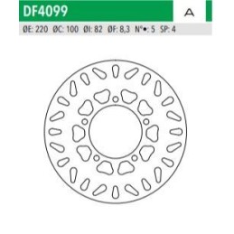 ΔΙΣΚΟΠΛΑΚΑ DF4099A CYGNUS X NXC 125 ΕΜΠΡ 220-100-80 5ΤΡ NEWFREN