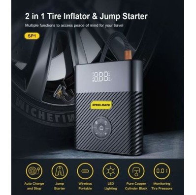 ΕΚΚΙΝΗΤΗΣ (STARTER) ΚΑΙ ΗΛ.ΤΡΟΜΠΑ (INFLATOR) ME ΦΑΚΟ ΚΑΙ Γ.ΦΟΡΤΙΣΤΗ STEELMATE
