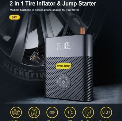 ΕΚΚΙΝΗΤΗΣ (STARTER) ΚΑΙ ΗΛ.ΤΡΟΜΠΑ (INFLATOR) ME ΦΑΚΟ ΚΑΙ Γ.ΦΟΡΤΙΣΤΗ STEELMATE