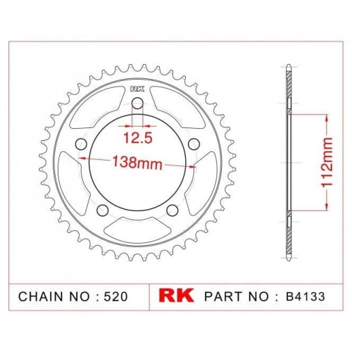 ΓΡΑΝΑΖΙ ΟΠΙΣΘ B4133 38Δ 1316 HONDA X-ADV750  RK