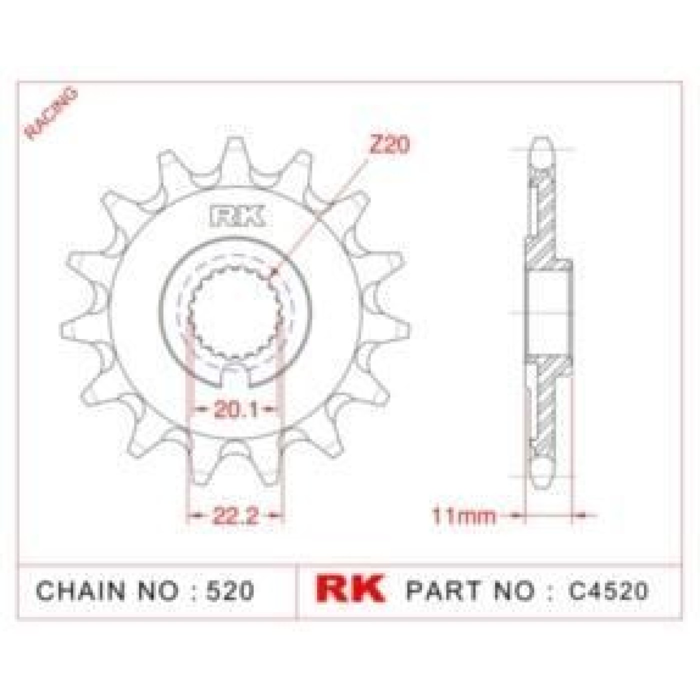 ΓΡΑΝΑΖΙ ΕΜΠΡ C4520 13Δ SHERCO 250 300 RK