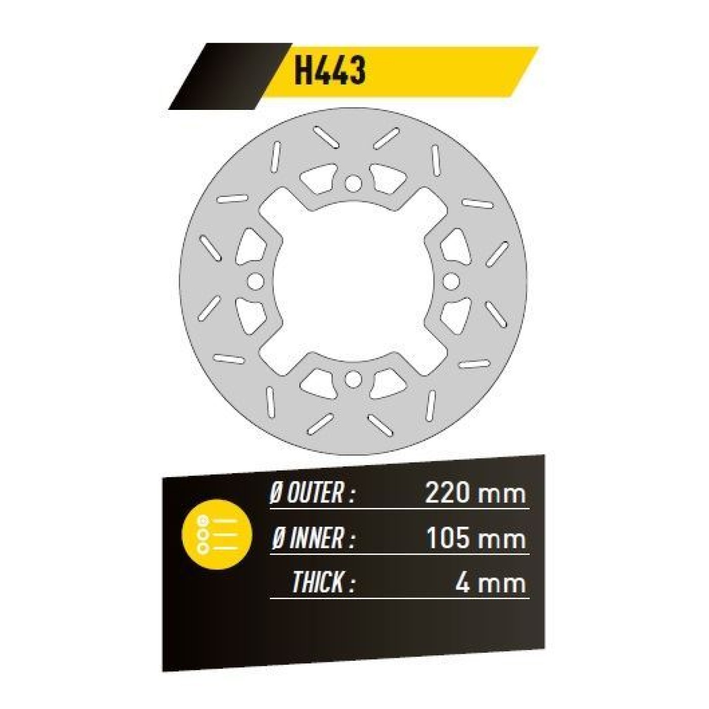 ΔΙΣΚΟΠΛΑΚΑ FE.H443 SH 125-150 NES ΕΜΠ. 220-105 4 4Τ FE