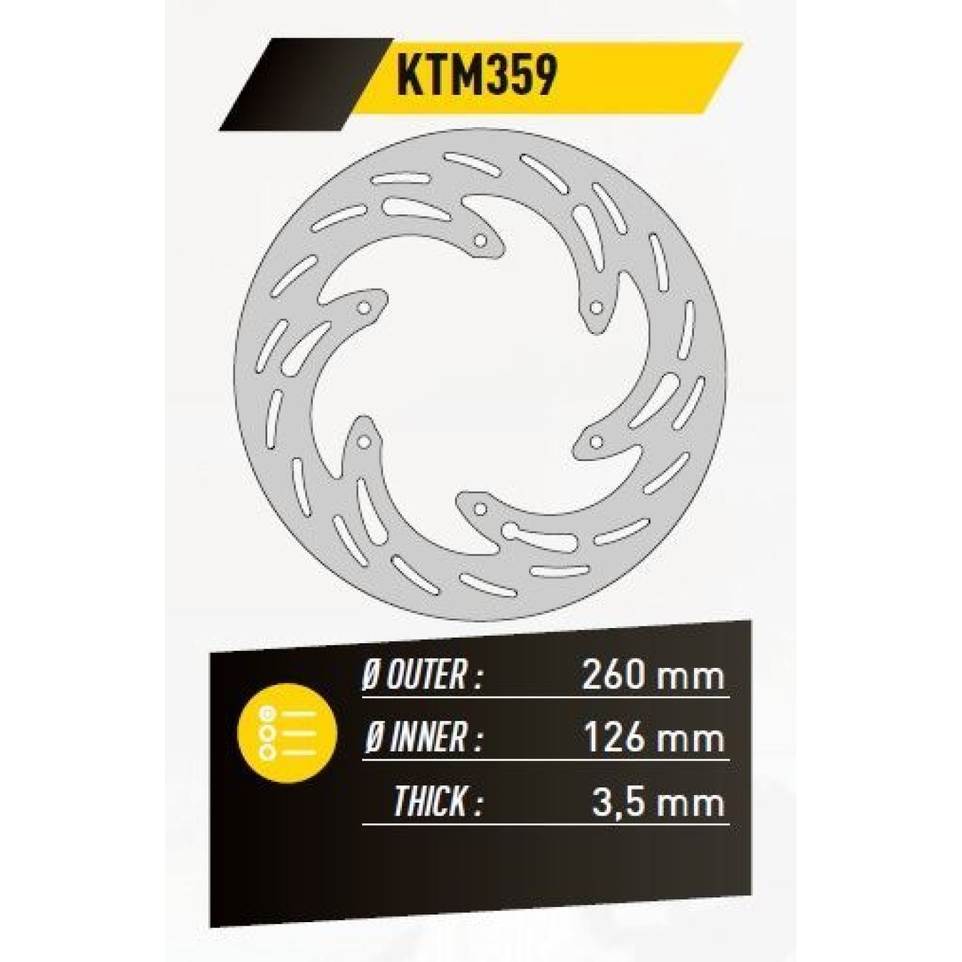ΔΙΣΚΟΠΛΑΚΑ FE.KTM359 KTM EXC-SX-LC4 ΕΜΠ. 260-126 3.5 6Τ FE
