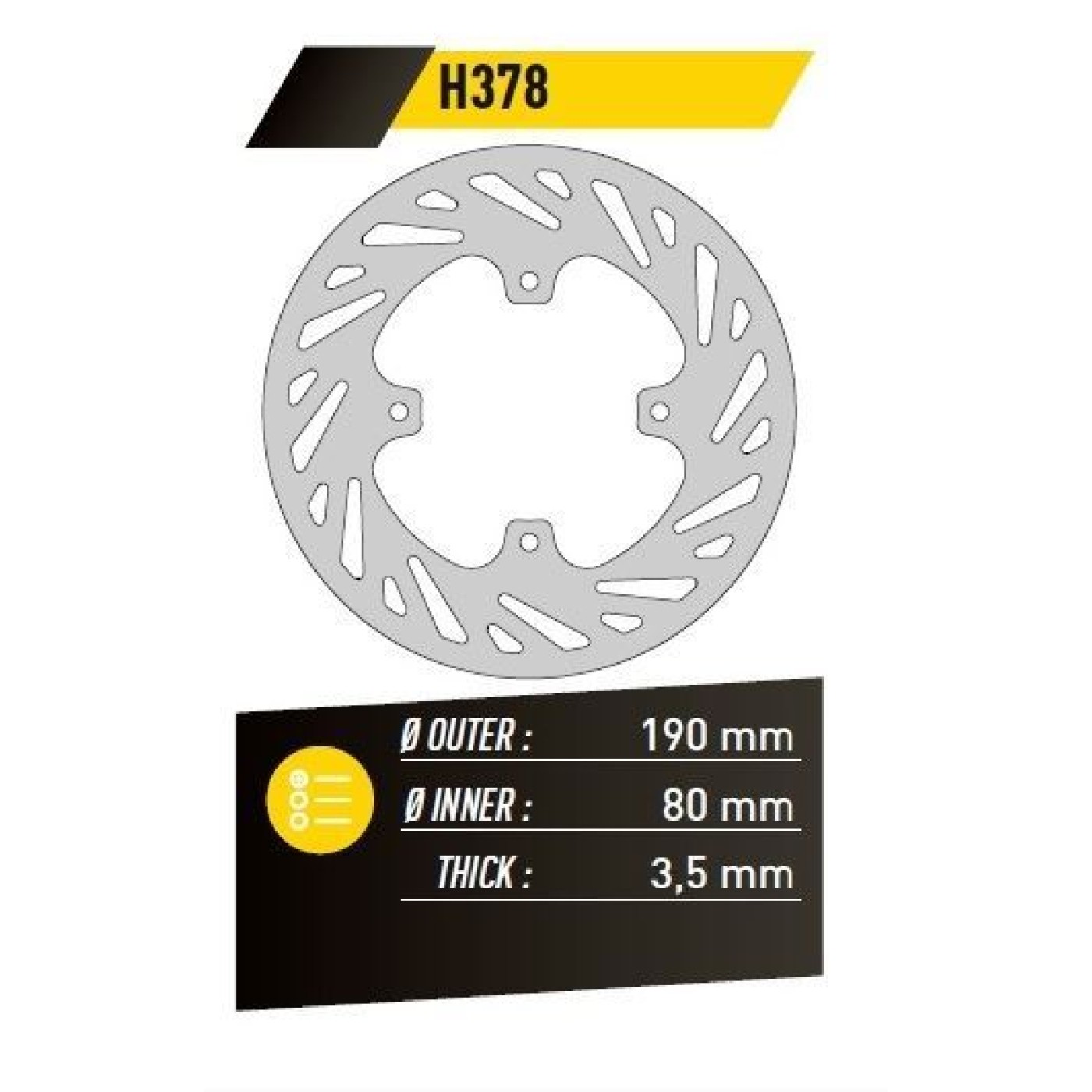 ΔΙΣΚΟΠΛΑΚΑ FE.H378 CRF150 07-16 ΟΠ. 190-80 3.5 4Τ FE