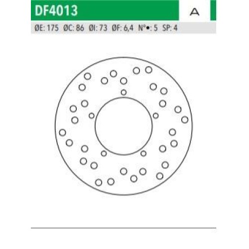 ΔΙΣΚΟΠΛΑΚΑ DF4013A RUNNER50 NRG50 ΟΠΙΣΘ 175-86-73 5ΤΡ NEWFREN