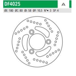 ΔΙΣΚΟΠΛΑΚΑ DF4025A AGILITY50 125 DINK125 150 ΕΜΠ ΟΠΙΣΘ 180-80-58 3ΤΡ NEWFREN