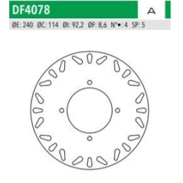 ΔΙΣΚΟΠΛΑΚΑ DF4078A ΧΜΑΧ125 250 XCITY125 ΟΠΙΣΘ 240-114-92 4ΤΡ NEWFREN