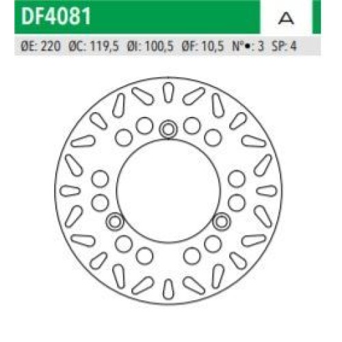 ΔΙΣΚΟΠΛΑΚΑ DF4081A BURGMAN125 150 ΕΜΠ 220-119-100 3ΤΡ NEWFREN