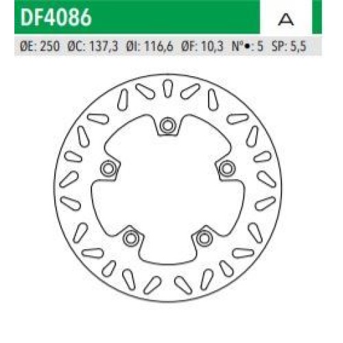 ΔΙΣΚΟΠΛΑΚΑ DF4086A BURGMAN650 ΟΠΙΣΘ 250-137-116 5ΤΡ NEWFREN